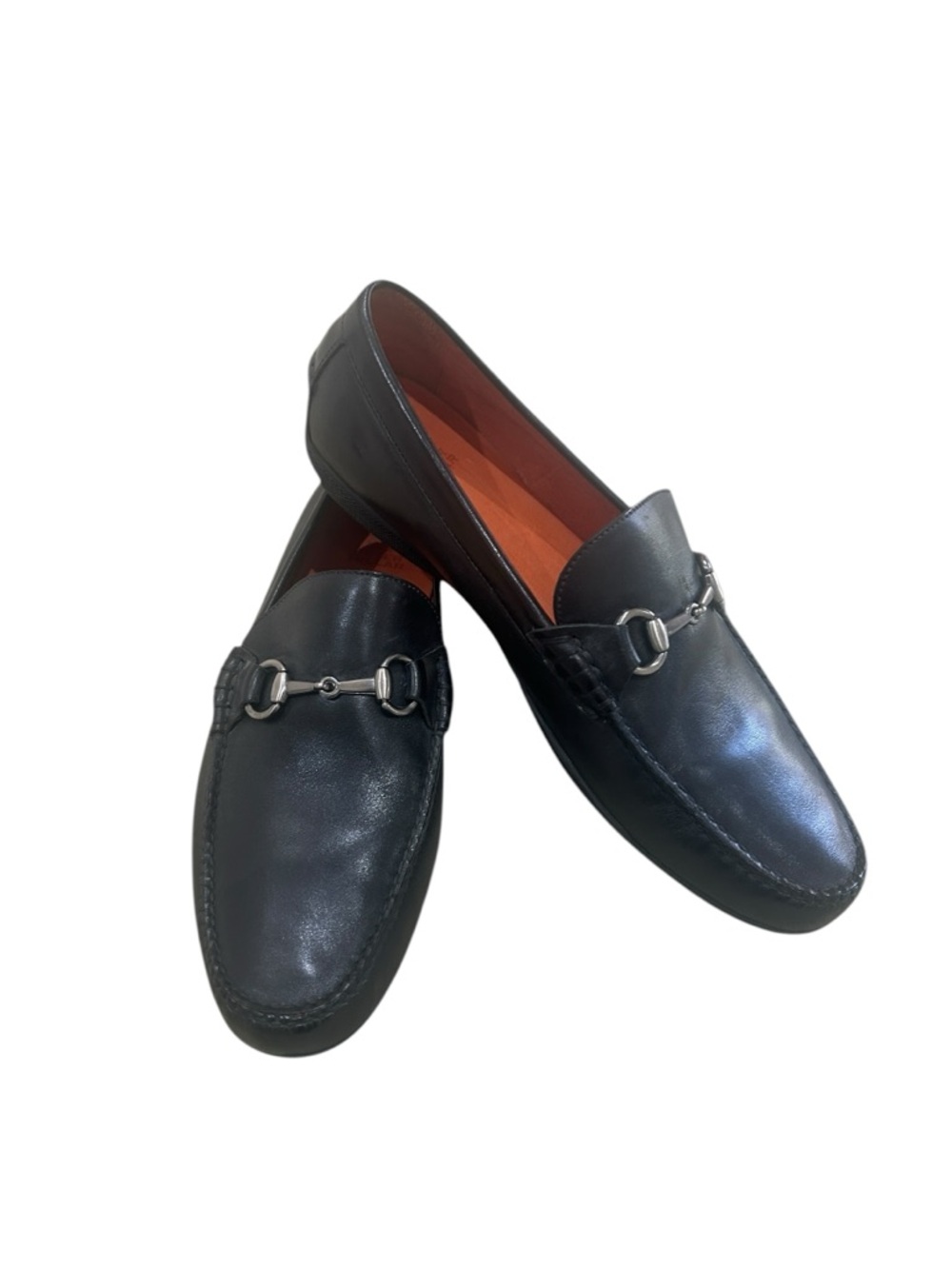 Peter Millar Kiely Black Leather slip on horse bit driving moccasin Loafers 11w